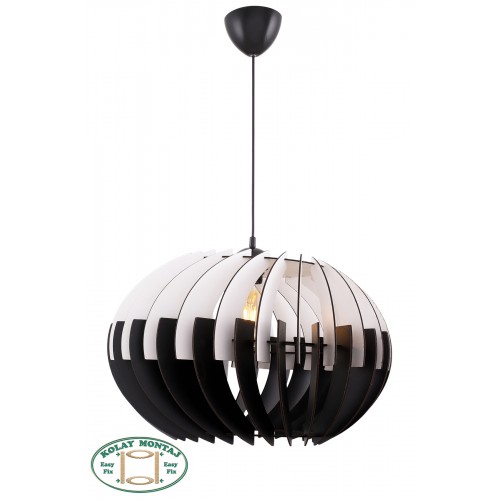 PERİZA 47'lik Dekoratif Ahşap Tavan Tekli Sarkıt Modern İç Mekan