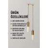 Arya Dekoratif 2'li Metal Tavan Sarkıt Eskitme Kaplama&Krem Modern Avize (Gün ışığı led ampuller dahildir.)
