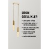 Arya 2'li Dekoratif Tavan Sarkıt Krem & Gold Kaplama Avize (GÜN IŞIĞI LED AMPÜLLER DAHİLDİR...)