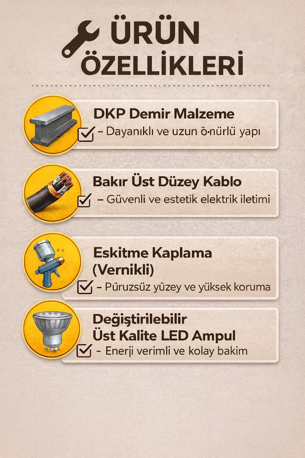 Artur Tekli Dekoratif Eskitme Kaplama Hareketli Modern Duvar Aplik İç Mekan (GÜNIŞIĞI LED AMPUL DAHİLDİR...)