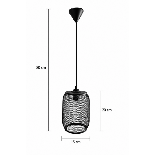 Fıçı Dekoratif Kafesli Özel Tasarım Siyah Metal Modern Tavan Sarkıt Avize İç Mekan