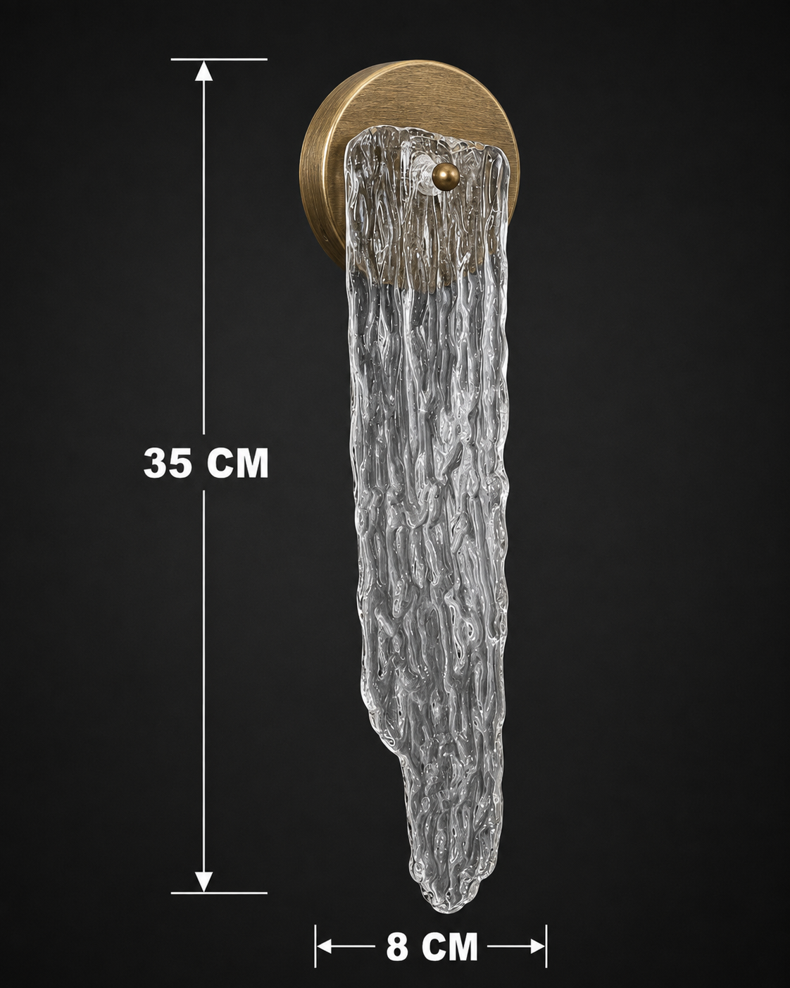 Iceberg Dekoratif Şeffaf Camlı Duvar Aplik Modern Iç Mekan (G9 LED AMPUL DAHİLDİR!!!)