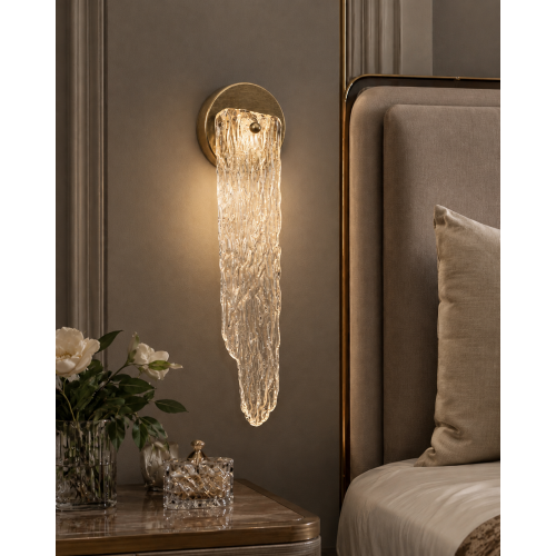 Iceberg Dekoratif Şeffaf Camlı Duvar Aplik Modern Iç Mekan (G9 LED AMPUL DAHİLDİR!!!)