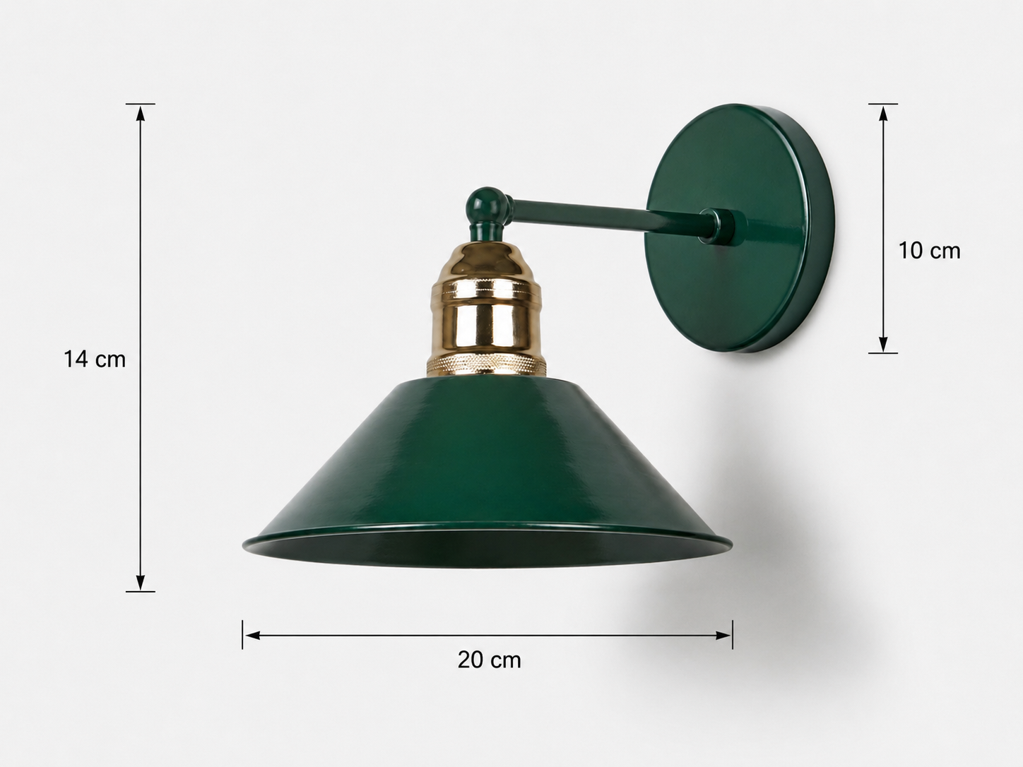 Kleps Dekoratif Yeşil(RAL 6005) & Gold Metal Modern Duvar Aplik İç Mekan
