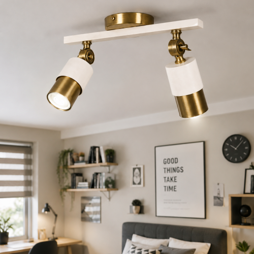 Lotus 2'li Dekoratif Eskitme Kaplama & Krem Modern Avize & Aplik (GÜNIŞIĞI LED AMPULLER DAHİLDİR...)