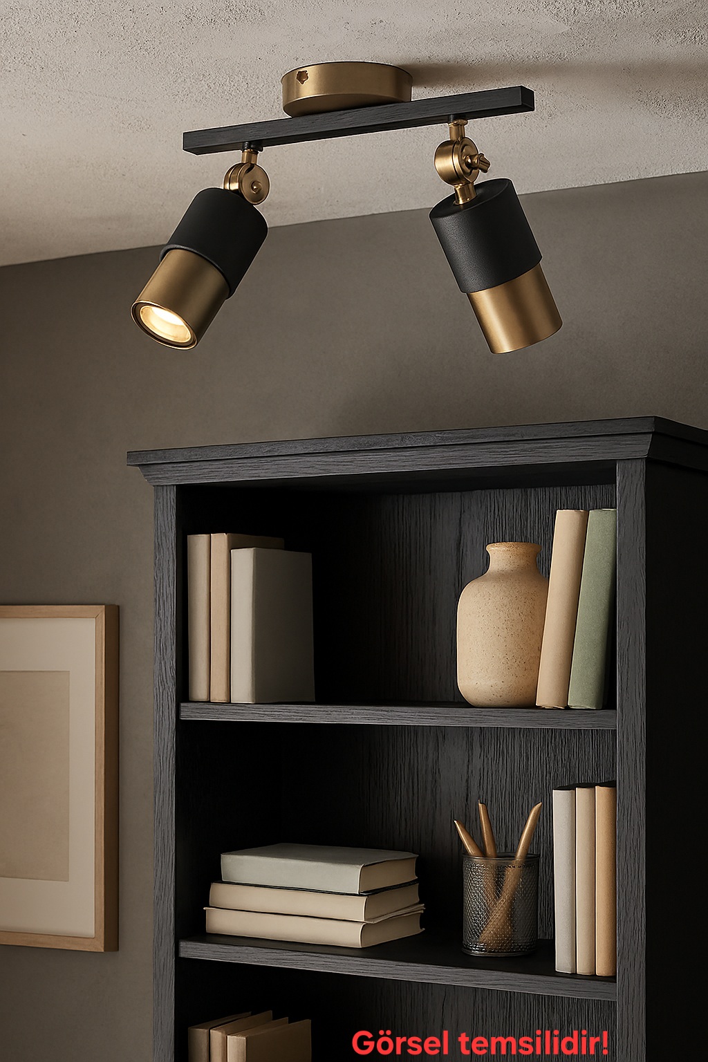 Lotus 2'li Dekoratif Eskitme Kaplama & Siyah Modern Avize & Aplik (GÜNIŞIĞI LED AMPULLER DAHİLDİR...)