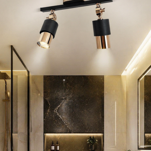 Lotus 2'li Dekoratif Gold Kaplama & Siyah Modern Avize & Aplik (GÜNIŞIĞI LED AMPULLER DAHİLDİR...)