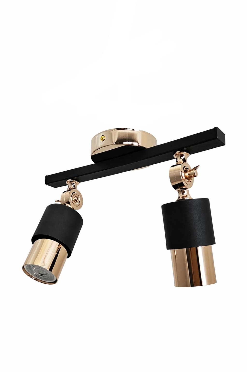 Lotus 2'li Dekoratif Gold Kaplama & Siyah Modern Avize & Aplik (GÜNIŞIĞI LED AMPULLER DAHİLDİR...)