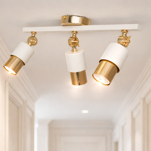 Lotus 3'lü Dekoratif Gold Kaplama & Krem Modern Avize & Aplik (GÜNIŞIĞI LED AMPULLER DAHİLDİR...)