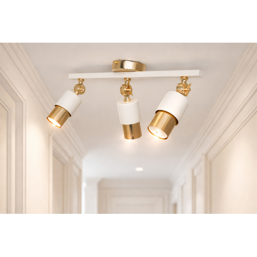 Lotus 3'lü Dekoratif Gold Kaplama & Krem Modern Avize & Aplik (GÜNIŞIĞI LED AMPULLER DAHİLDİR...)