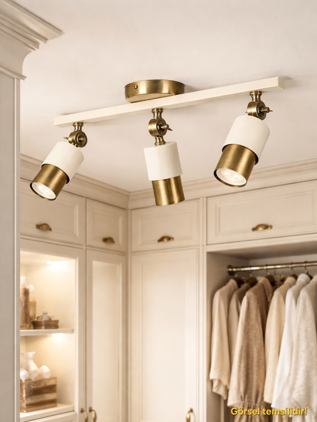 Lotus 3'lü Dekoratif Eskitme Kaplama & Krem Modern Avize & Aplik (GÜNIŞIĞI LED AMPULLER DAHİLDİR...)