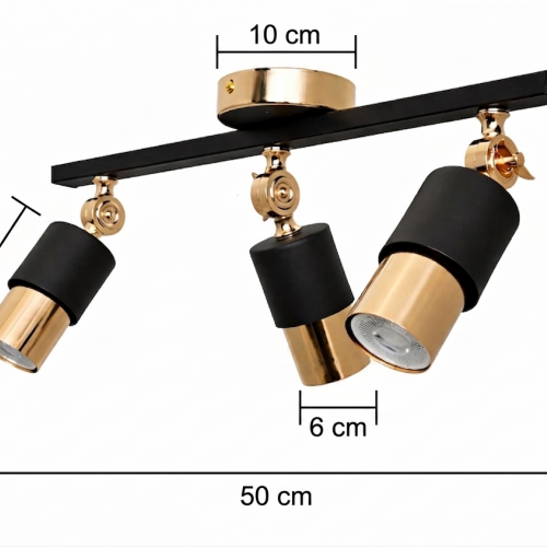 Lotus 3'lü Dekoratif Gold Kaplama & Siyah Modern Avize & Aplik (GÜNIŞIĞI LED AMPULLER DAHİLDİR...)