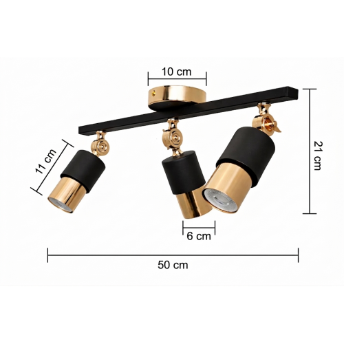 Lotus 3'lü Dekoratif Gold Kaplama & Siyah Modern Avize & Aplik (GÜNIŞIĞI LED AMPULLER DAHİLDİR...)