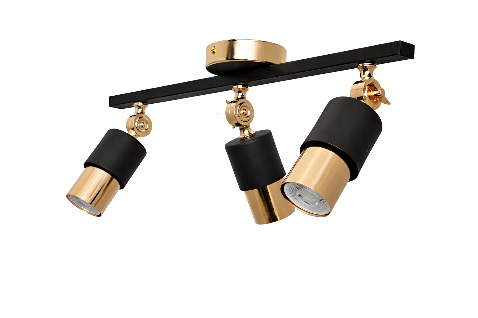 Lotus 3'lü Dekoratif Gold Kaplama & Siyah Modern Avize & Aplik (GÜNIŞIĞI LED AMPULLER DAHİLDİR...)