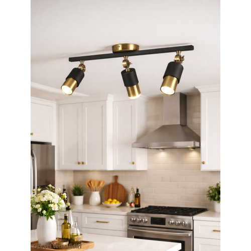 Lotus 3'lü Dekoratif Eskitme Kaplama & Siyah Modern Avize & Aplik (GÜNIŞIĞI LED AMPULLER DAHİLDİR...)