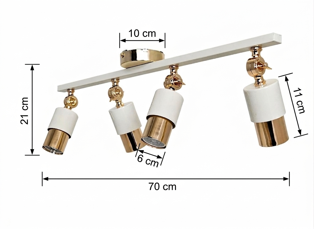 Lotus 4'lü Dekoratif Gold Kaplama & Krem Modern Avize & Aplik (GÜNIŞIĞI LED AMPULLER DAHİLDİR...)
