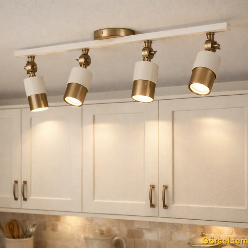 Lotus 4'lü Dekoratif Eskitme Kaplama & Krem Modern Avize & Aplik (GÜNIŞIĞI LED AMPULLER DAHİLDİR...)