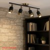 Lotus 4'lü Dekoratif Eskitme Kaplama & Siyah Modern Avize & Aplik (GÜNIŞIĞI LED AMPULLER DAHİLDİR...)