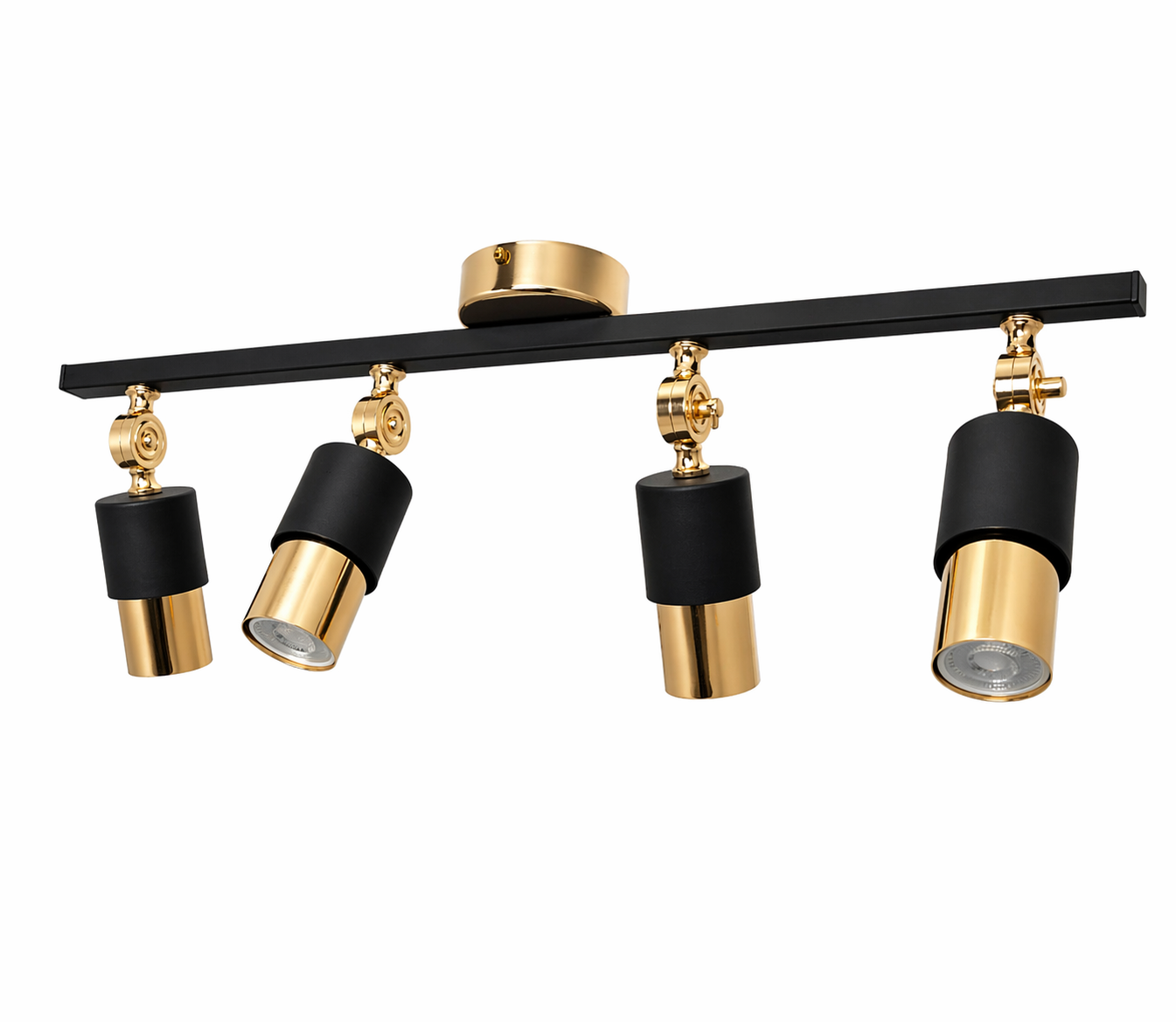 Lotus 4'lü Dekoratif Gold Kaplama & Siyah Modern Avize & Aplik (GÜNIŞIĞI LED AMPULLER DAHİLDİR...)