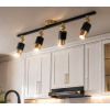 Lotus 4'lü Dekoratif Gold Kaplama & Siyah Modern Avize & Aplik (GÜNIŞIĞI LED AMPULLER DAHİLDİR...)