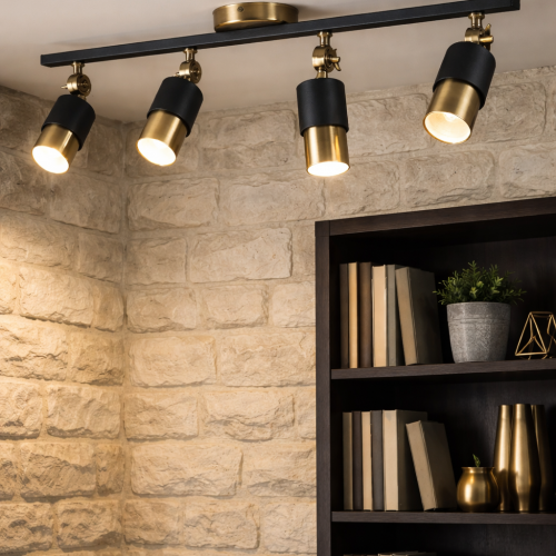 Lotus 4'lü Dekoratif Eskitme Kaplama & Siyah Modern Avize & Aplik (GÜNIŞIĞI LED AMPULLER DAHİLDİR...)
