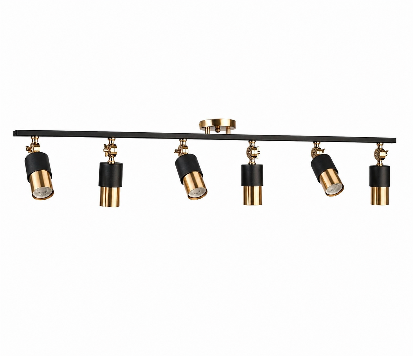 Lotus 6'lı Dekoratif Gold Kaplama & Siyah Modern Avize & Aplik (GÜNIŞIĞI LED AMPULLER DAHİLDİR...)