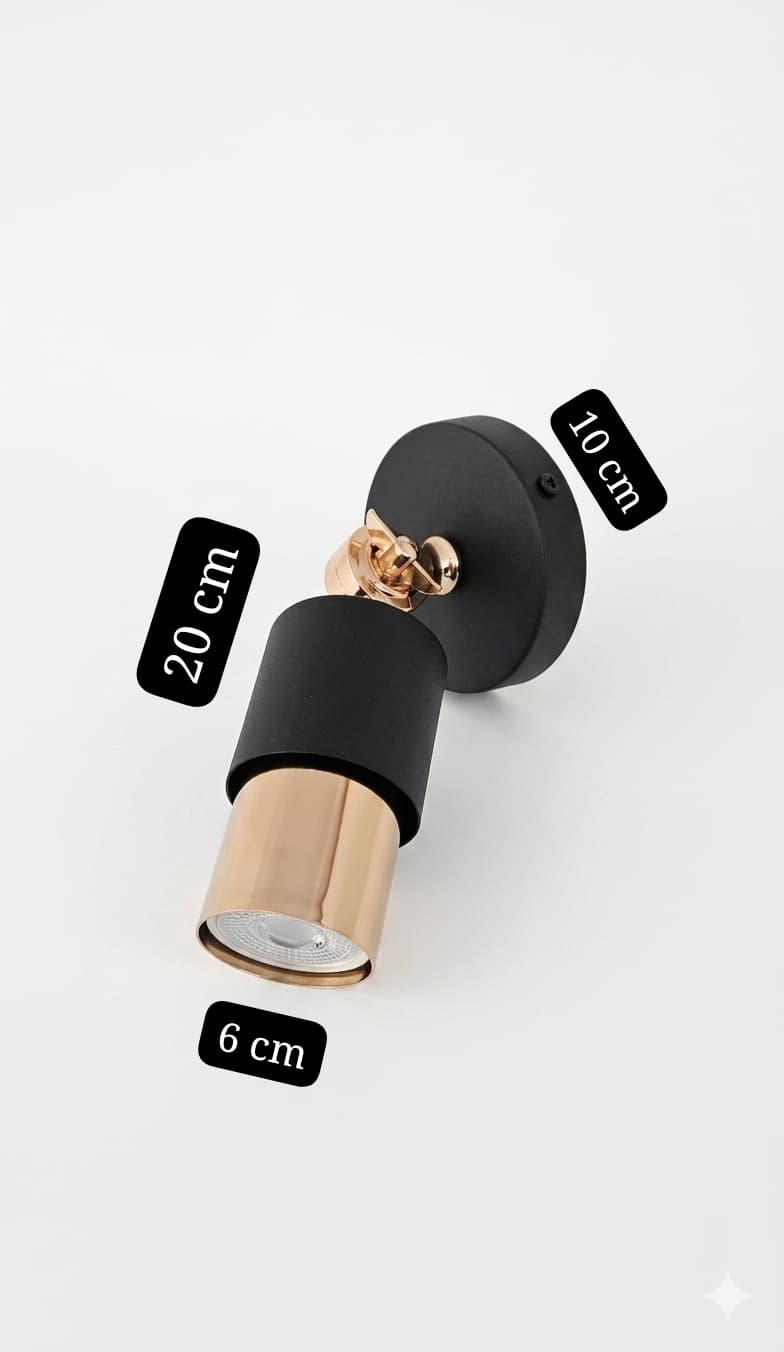 Lotus Tekli Dekoratif Gold Kaplama & Siyah Hareketli Duvar Aplik (GÜNIŞIĞI LED AMPUL DAHİLDİR...)