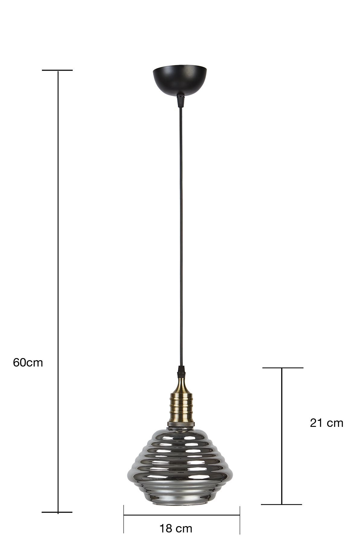 LY8004 Dekoratif Füme Cam Tekli Sarkıt Modern İç Mekan