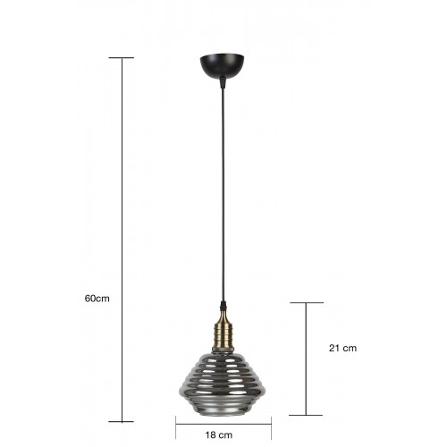 LY8004 Dekoratif İthal Füme Cam Tekli Sarkıt Modern İç Mekan