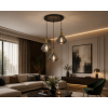 LY8004-3 Dekoratif 3'lü Füme Cam Sarkıt Modern İç Mekan