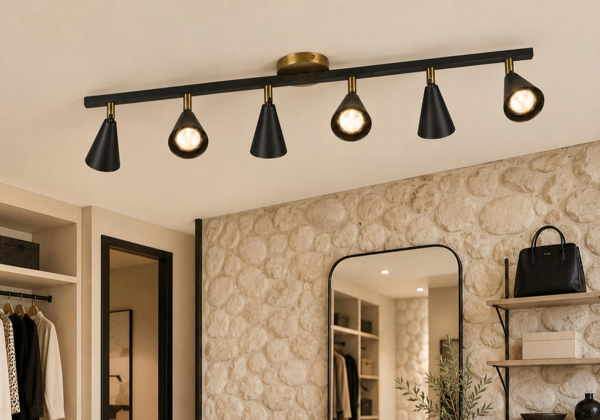 Merlin 6'lı Dekoratif Hareketli Siyah & Eskitme Modern Metal Avize İç Mekan (GÜNIŞIĞI LED AMPULLER DAHİLDİR...)