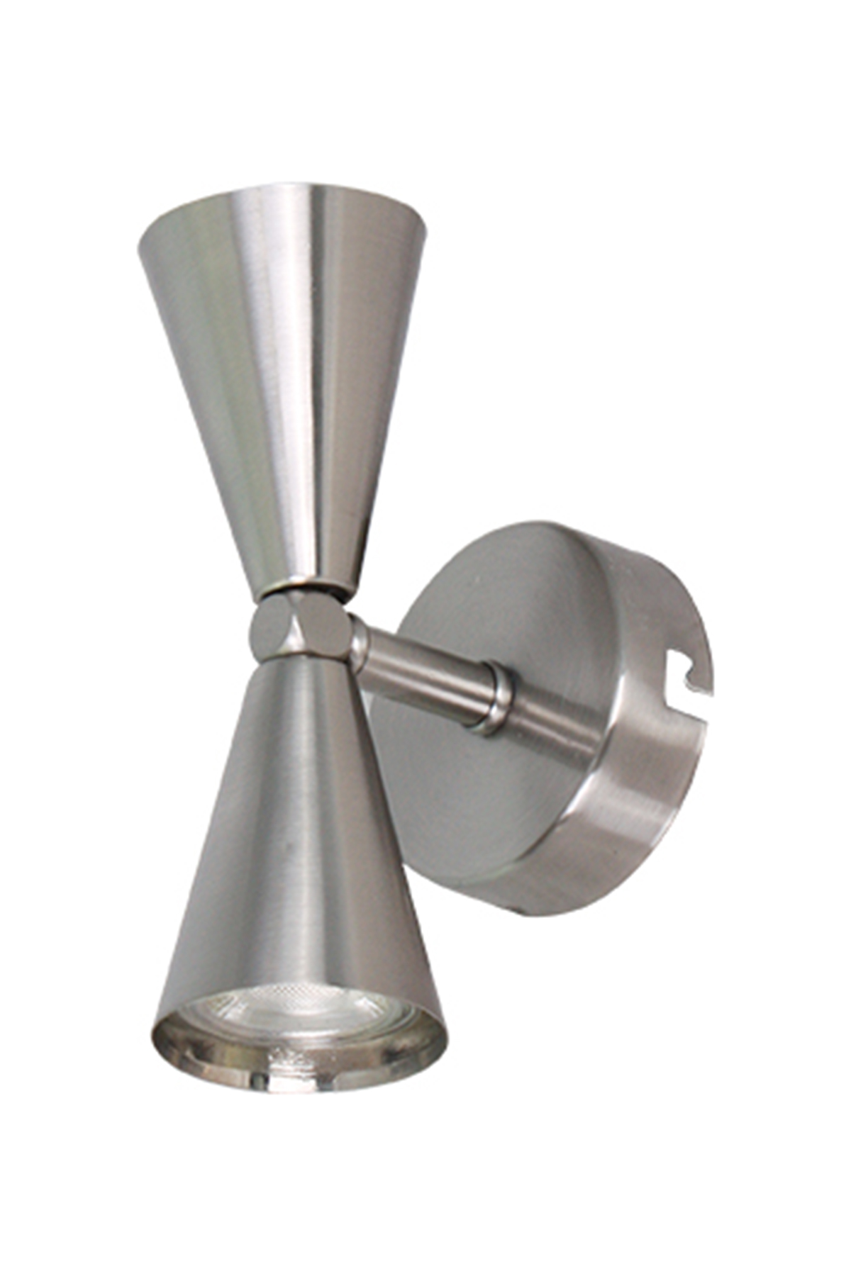 Merkür 2'li Dekoratif Mat Krom Metal Modern Duvar Aplik Iç Mekan (GÜNIŞIĞI LED AMPULLER DAHİLDİR!!!)