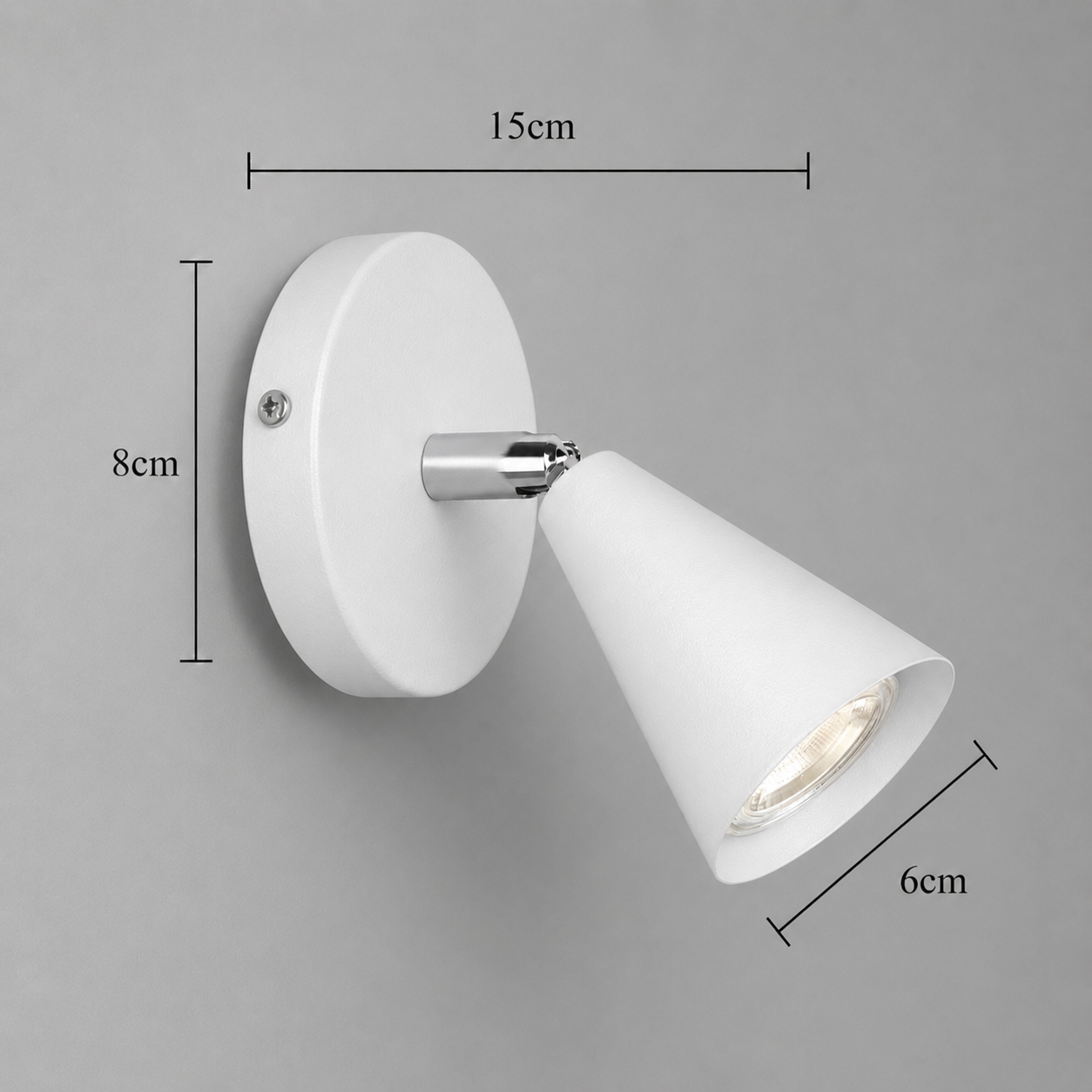 Merlin Dekoratif Hareketli Beyaz & Krom Modern Metal Duvar Aplik İç Mekan (GÜNIŞIĞI LED AMPUL DAHİLDİR...)