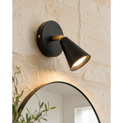 Merlin Dekoratif Hareketli Siyah & Eskitme Modern Metal Duvar Aplik İç Mekan (GÜNIŞIĞI LED AMPUL DAHİLDİR...)