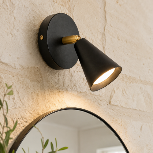 Merlin Dekoratif Hareketli Siyah & Eskitme Modern Metal Duvar Aplik İç Mekan (GÜNIŞIĞI LED AMPUL DAHİLDİR...)