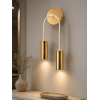 Nil 2'li Dekoratif Krem & Gold Modern Metal Duvar Aplik İç Mekan (Günışığı led ampuller dahildir...)