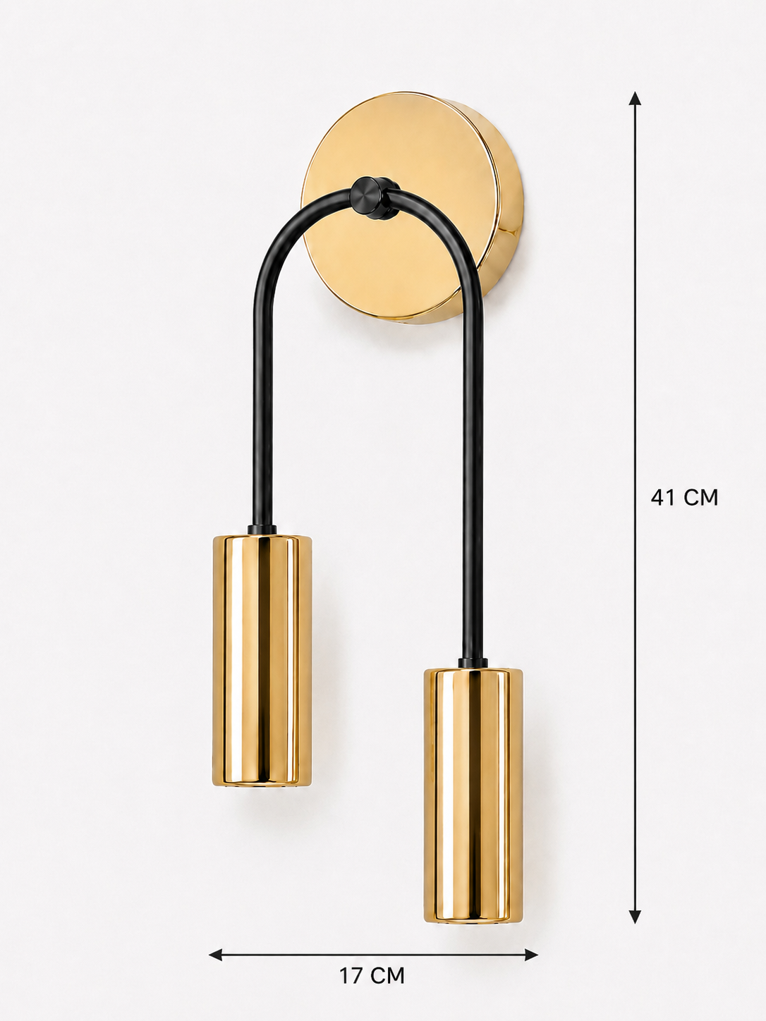 Nil 2'li Dekoratif Siyah & Gold Modern Metal Duvar Aplik İç Mekan (Günışığı led ampuller dahildir...)