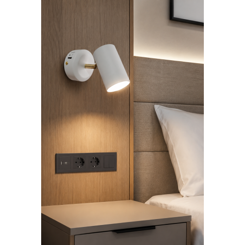 Obi Dekoratif Beyaz&Gold Hareketli Modern Tekli Aplik İç Mekan (GÜNIŞIĞI LED AMPUL DAHİLDİR!!!)
