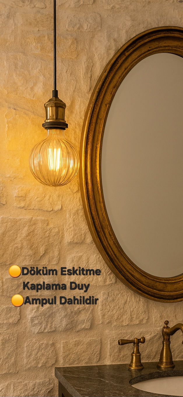 Point Dekoratif İthal Duy Kılıflı Tekli Sarkıt Avize Modern Iç Mekan (RUSTİK LED AMPUL DAHİLDİR!!!)