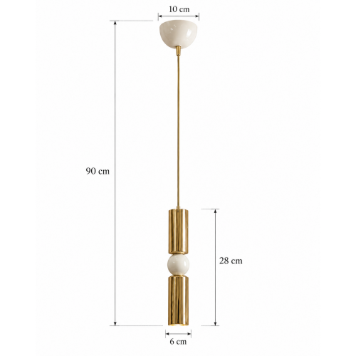 Petra Dekoratif Krem & Gold Modern Tavan Sarkıt Tekli Avize İç Mekan (GÜN IŞIĞI LED AMPUL DAHİLDİR...)
