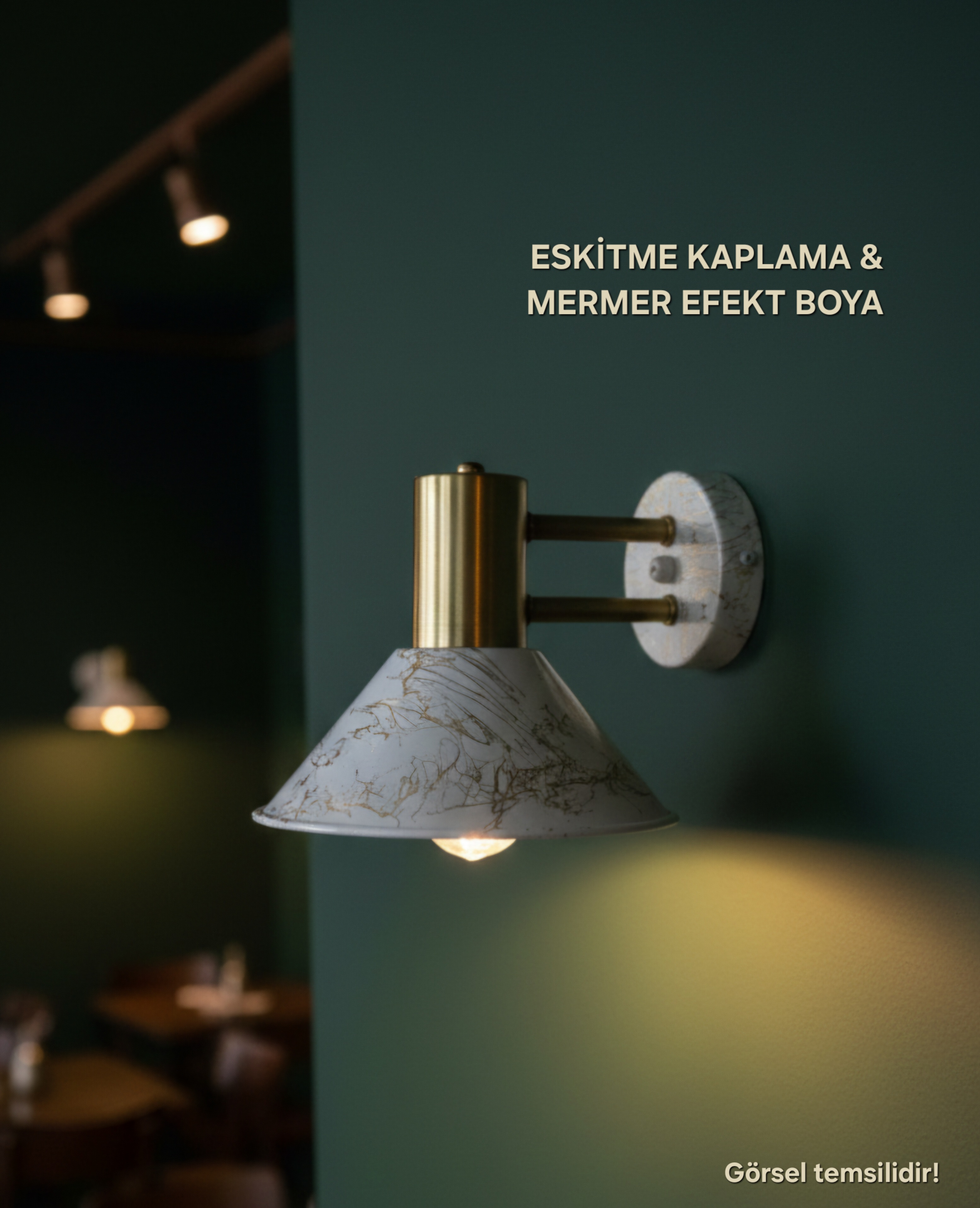 Raul Dekoratif Krem Efekt Boya & Eskitme Kaplama Metal Modern Duvar Aplik Iç Mekan