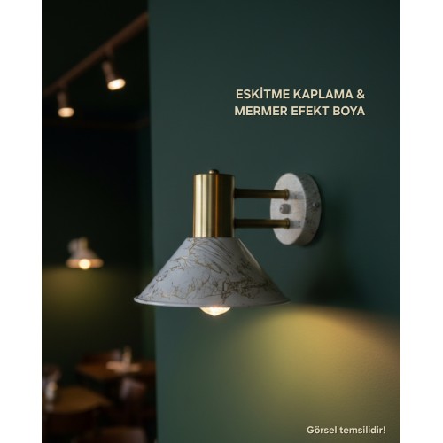 Raul Dekoratif Krem Efekt Boya & Eskitme Kaplama Metal Modern Duvar Aplik Iç Mekan