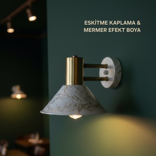 Raul Dekoratif Krem Efekt Boya & Eskitme Kaplama Metal Modern Duvar Aplik Iç Mekan