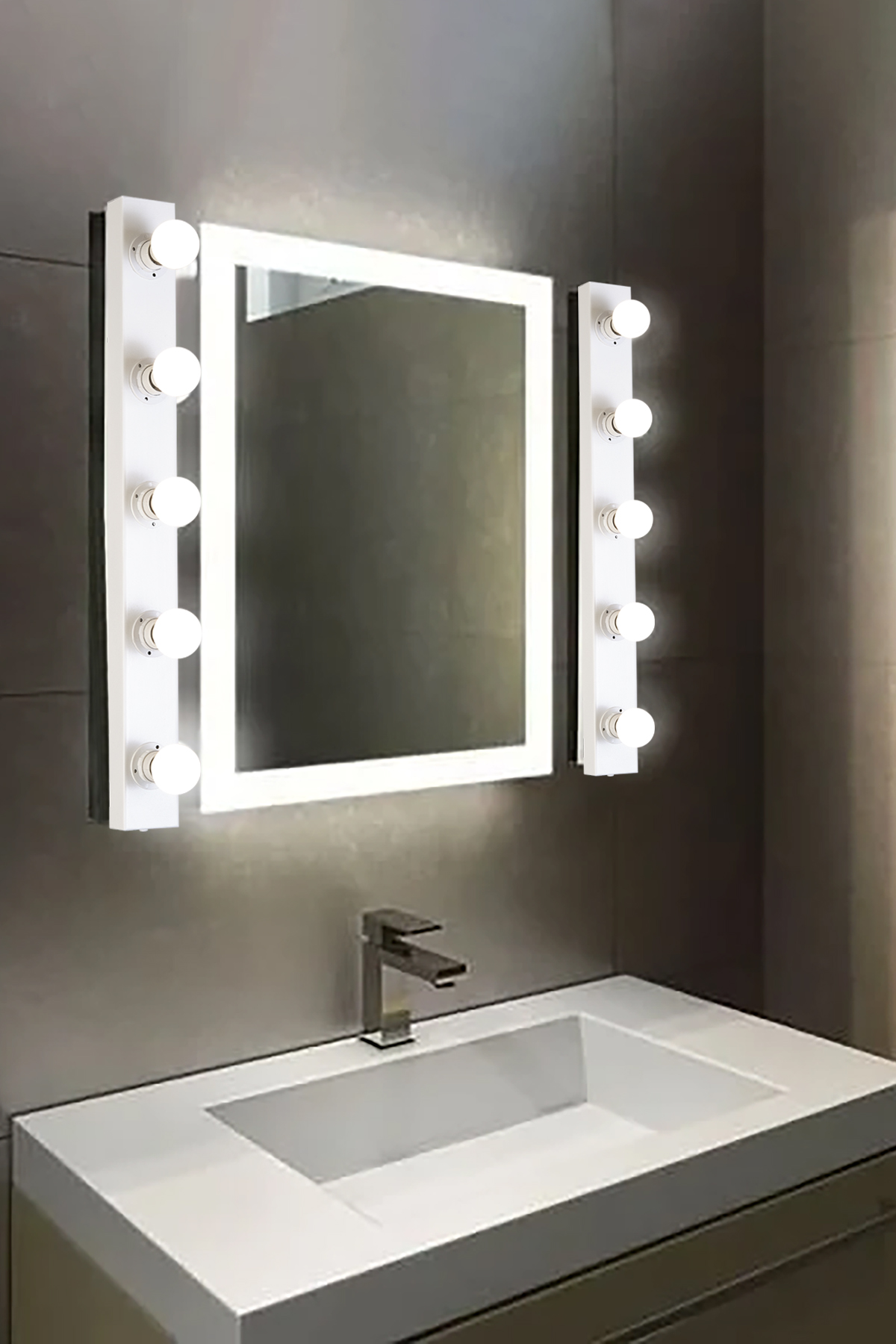 Reyes Dekoratif Makyaj Aynası Apliği Metal Gövde (GÜNIŞIĞI LED AMPULLER DAHİLDİR!)