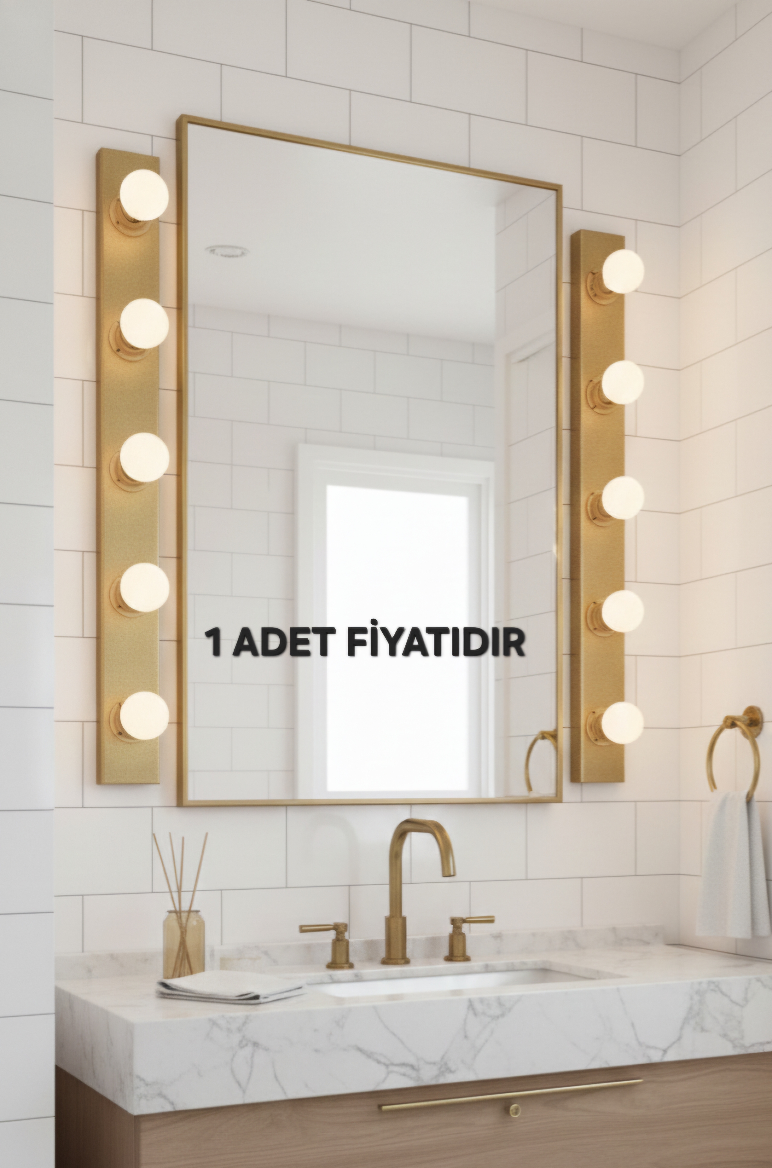 Reyes Dekoratif Makyaj Aynası Apliği Metal Gövde (GÜNIŞIĞI LED AMPULLER DAHİLDİR!)