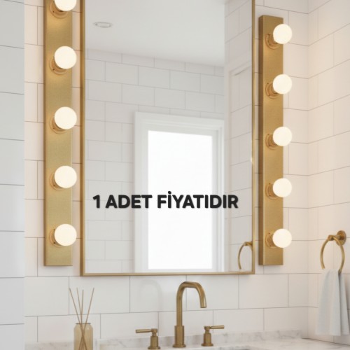 Reyes 5'li Dekoratif Eskitme Makyaj Aynası Duvar Aplik İç Mekan (GÜNIŞIĞI LED AMPULLER DAHİLDİR!!!)