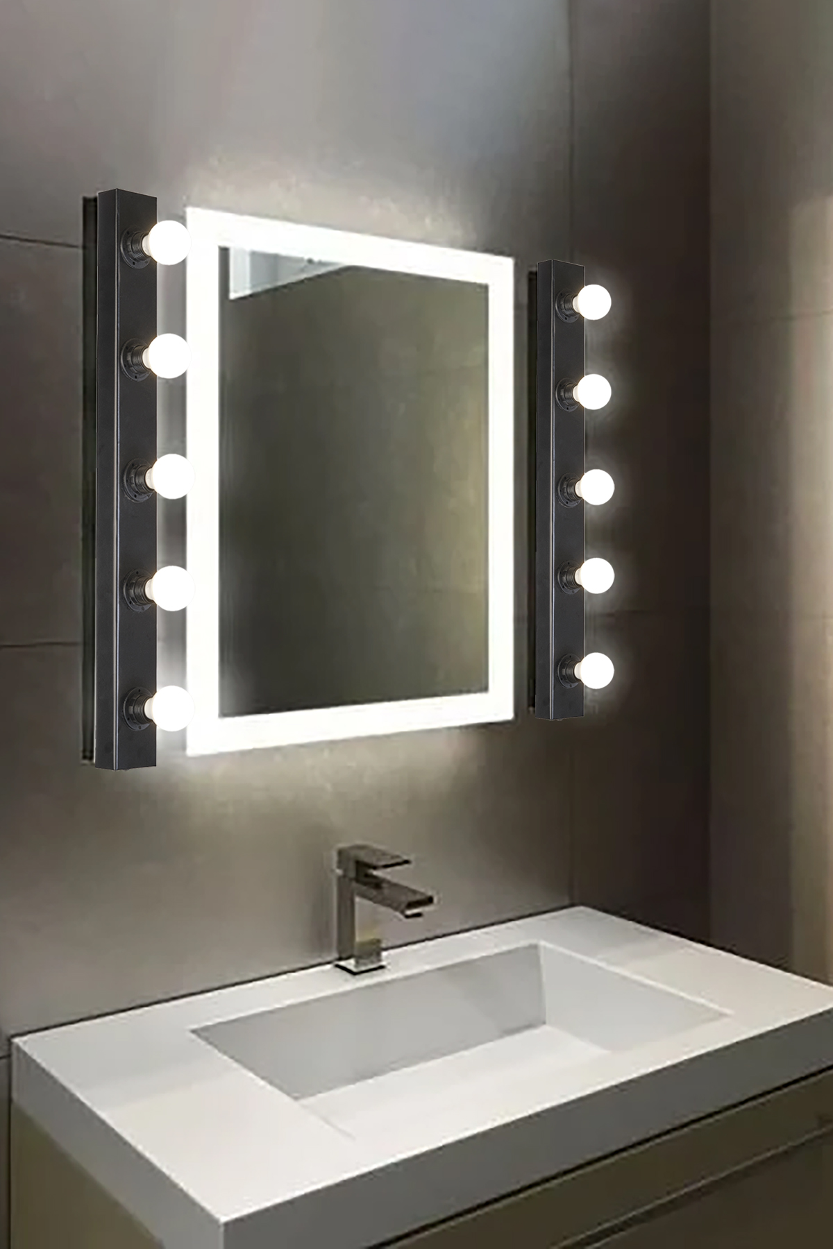 Reyes Dekoratif Makyaj Aynası Apliği Metal Gövde (GÜNIŞIĞI LED AMPULLER DAHİLDİR!!!)