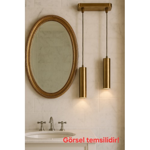 Serena 2'li Dekoratif Eskitme Kaplama Metal Tavan Sarkıt Modern Avize (GÜNIŞIĞI LED AMPULLER DAHİLDİR...)