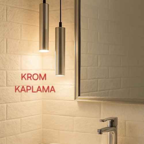 Serena 2'li Dekoratif Krom Kaplama Metal Tavan Sarkıt Modern Avize (GÜN IŞIĞI LED AMPULLER DAHİLDİR...)