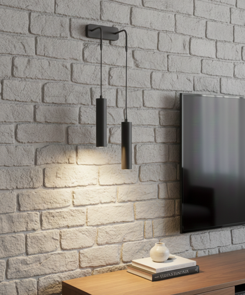 Serena 2'li Dekoratif Siyah Metal Modern Duvar Aplik İç Mekan (GÜNIŞIĞI LED AMPULLER DAHİLDİR...)